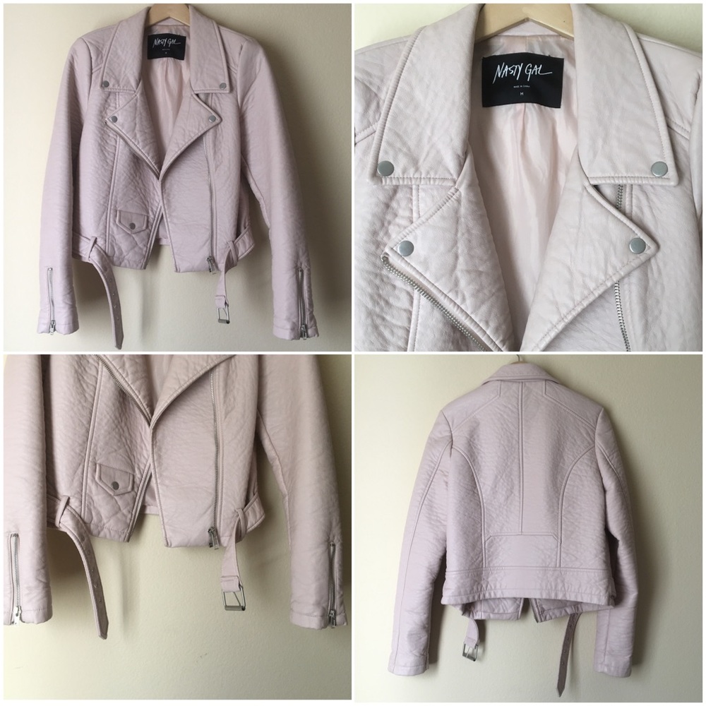 ❌SOLD❌ Blush Faux Leather Moto Jacket ❌SOLD❌ - Picture 8 of 13